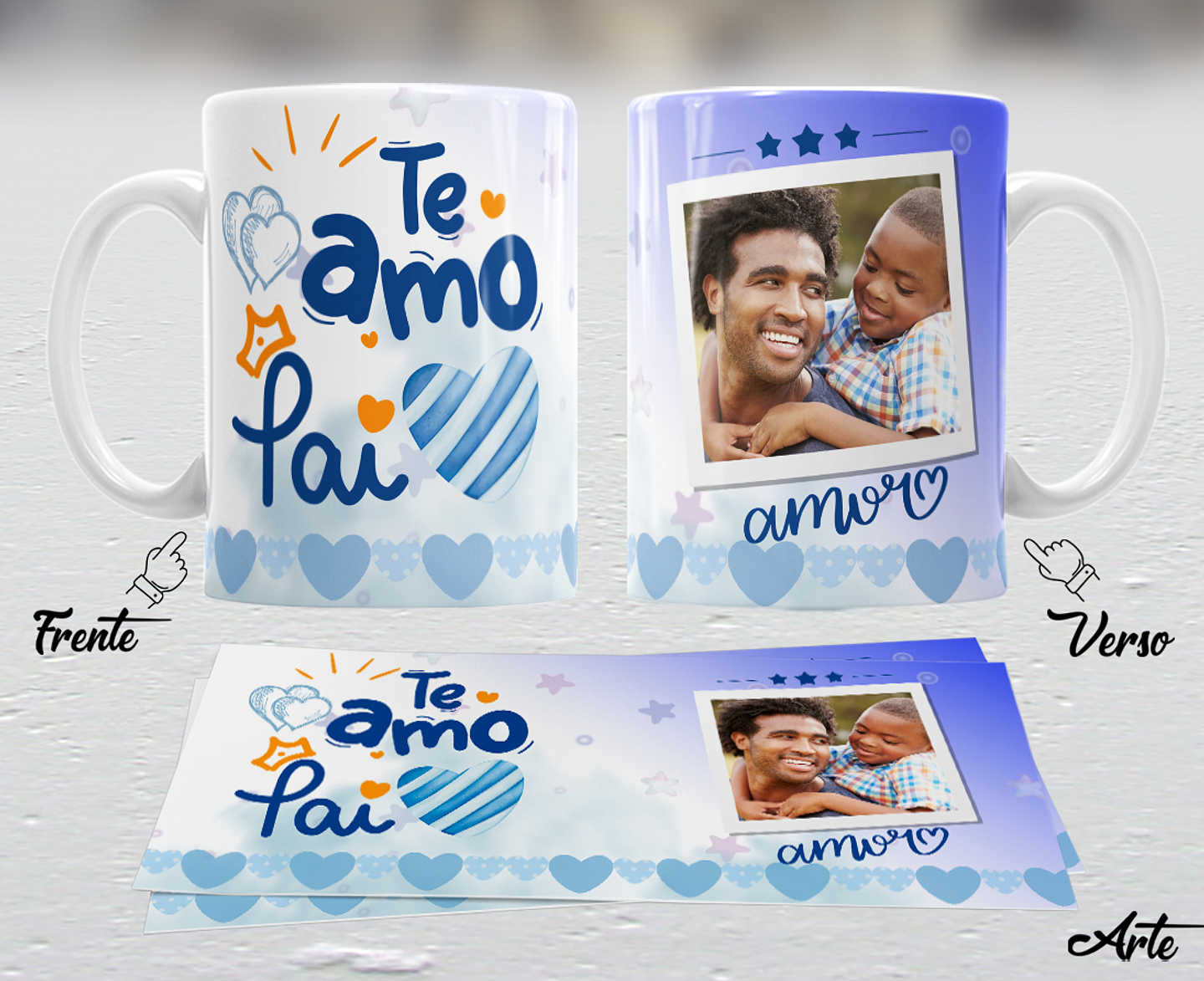 10 Artes para Caneca Dia dos Pais em Arquivo Editável 1