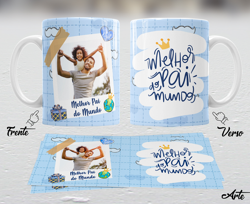 10 Artes para Caneca Dia dos Pais em Arquivo Editável 4