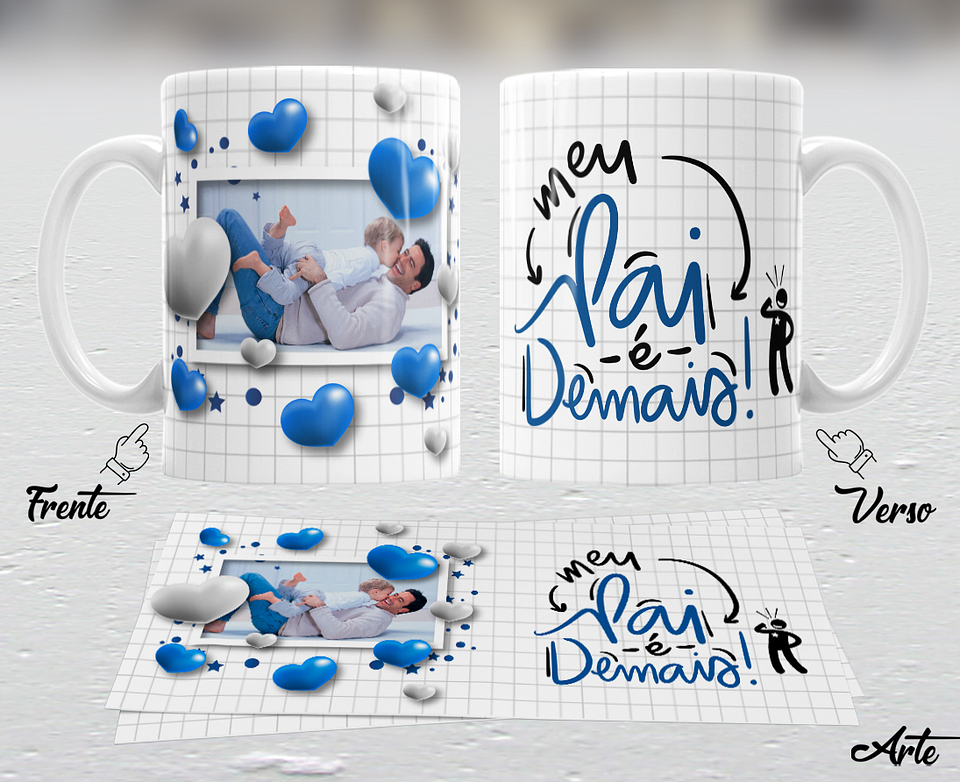 10 Artes para Caneca Dia dos Pais em Arquivo Editável 8