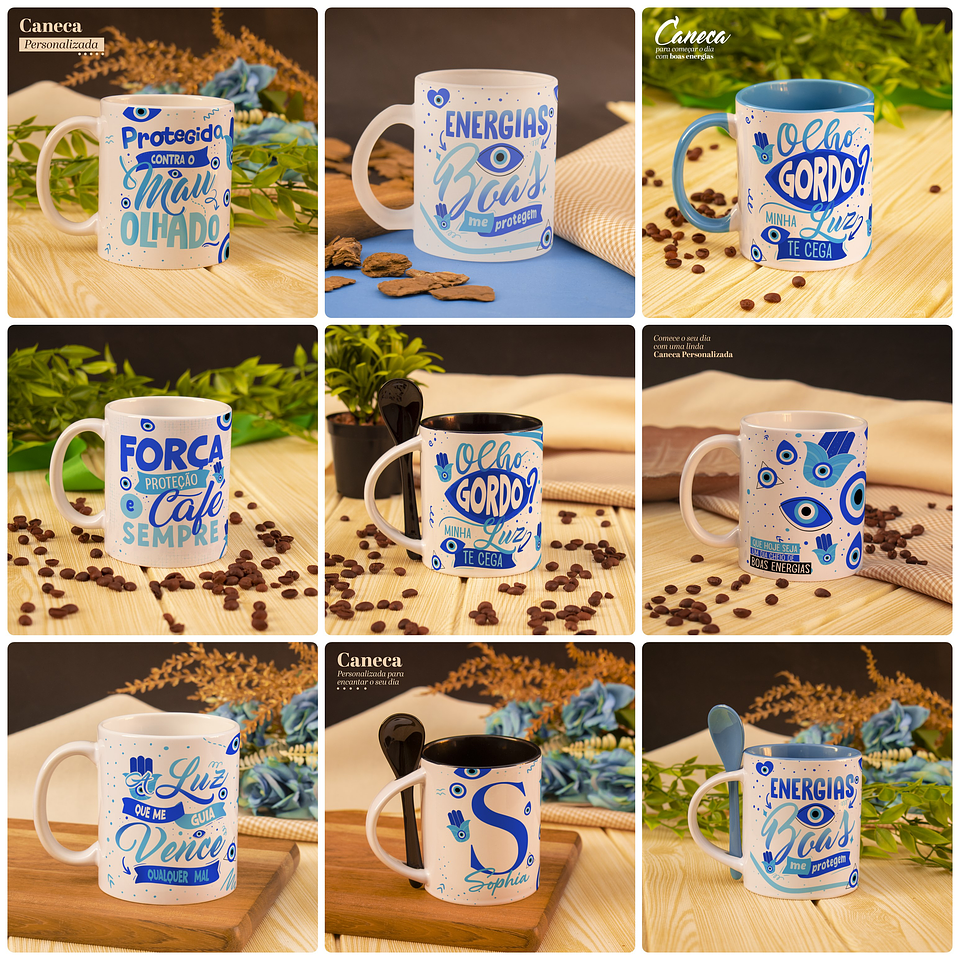 14 Artes para Caneca Boas Energias Arquivo em Png 2