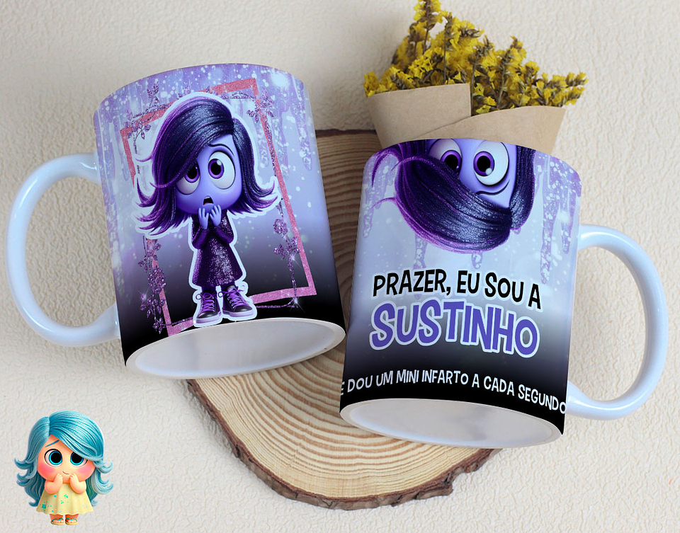 16 Artes para Caneca Divertidamente Sentimentos Arquivo Editável  4