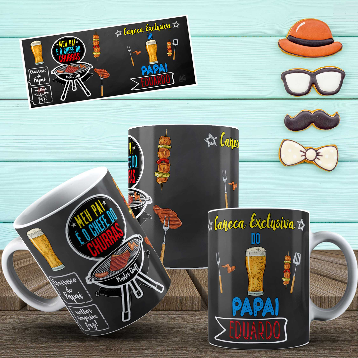 24 Artes para Caneca Dia dos Pais Arquivo Arquivo Editável 6