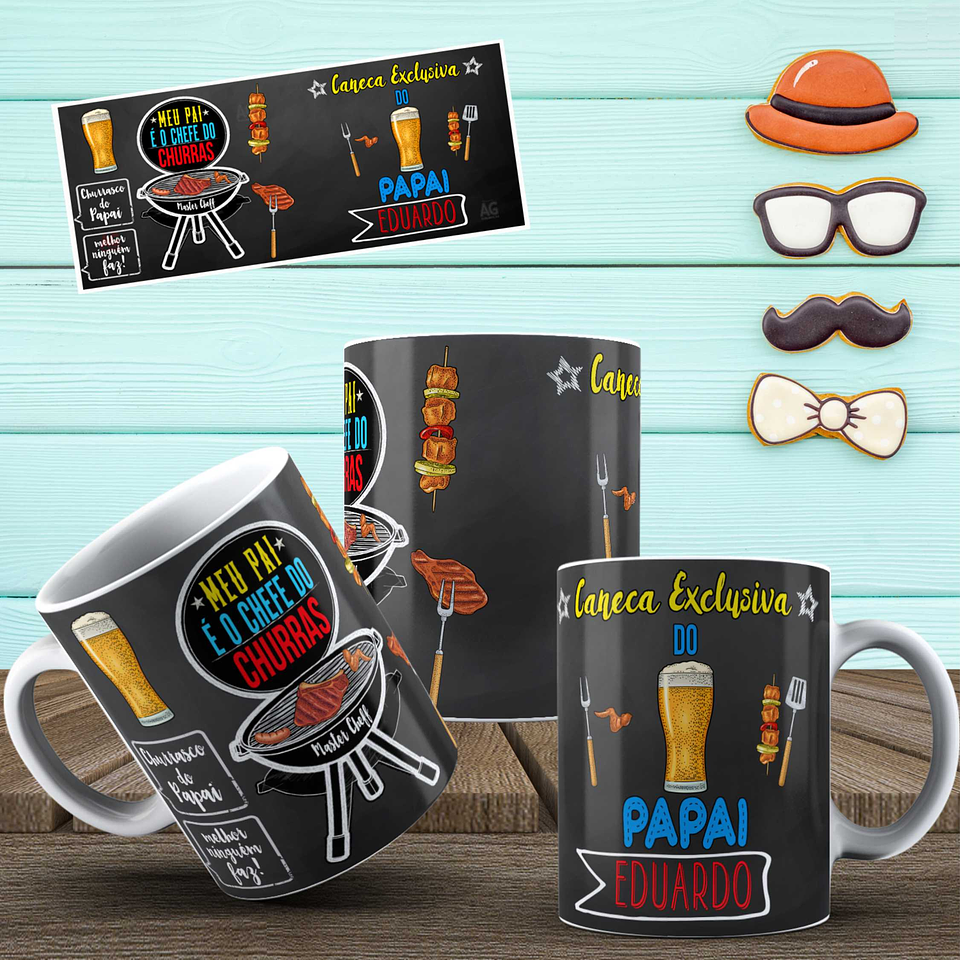 24 Artes para Caneca Dia dos Pais Arquivo Arquivo Editável 6