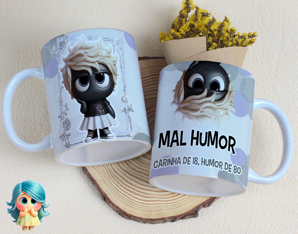 16 Artes para Caneca Divertidamente Sentimentos Arquivo Editável  6