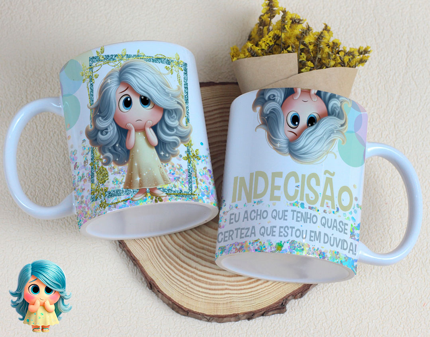 16 Artes para Caneca Divertidamente Sentimentos Arquivo Editável  7