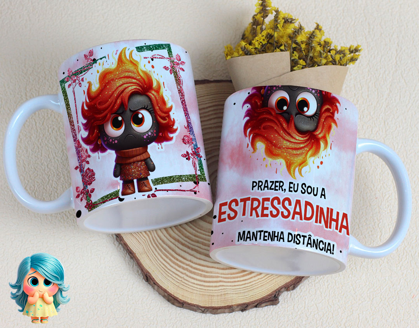 16 Artes para Caneca Divertidamente Sentimentos Arquivo Editável  9