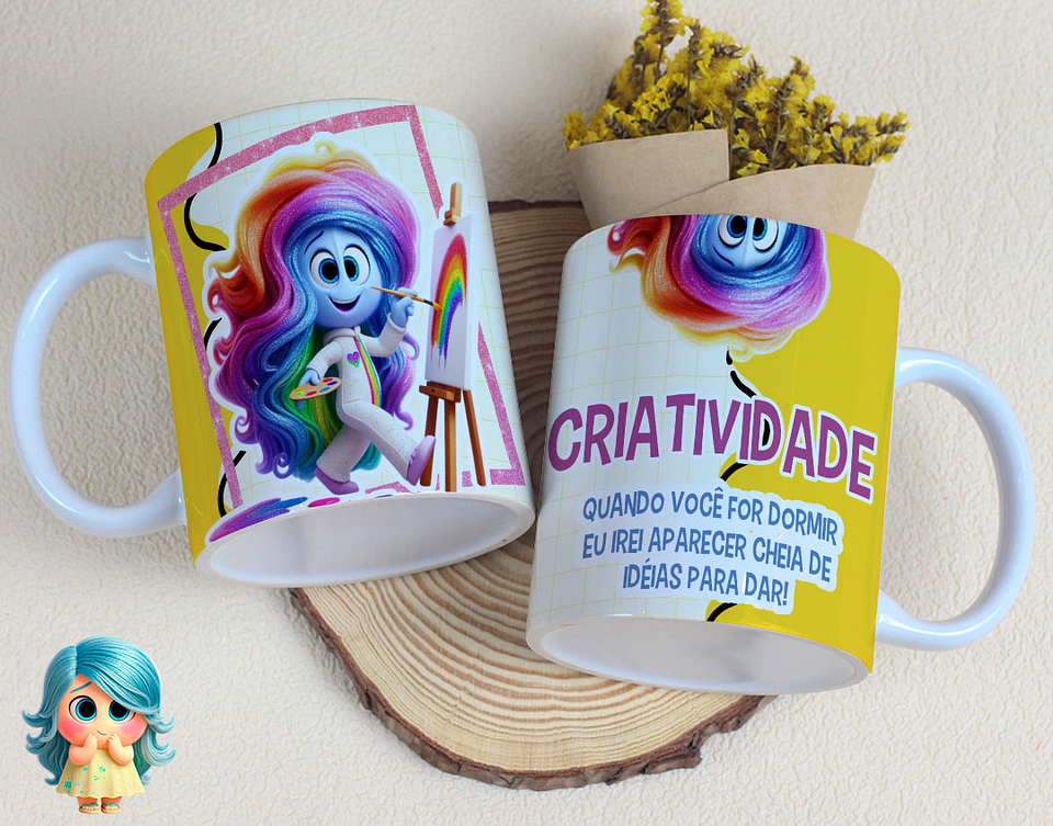 16 Artes para Caneca Divertidamente Sentimentos Arquivo Editável  11