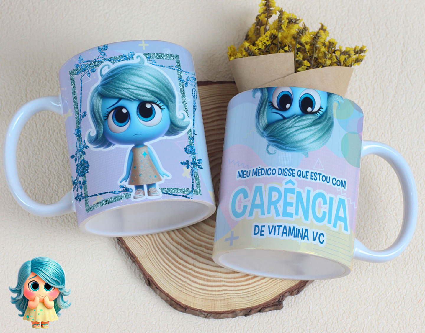 16 Artes para Caneca Divertidamente Sentimentos Arquivo Editável  12