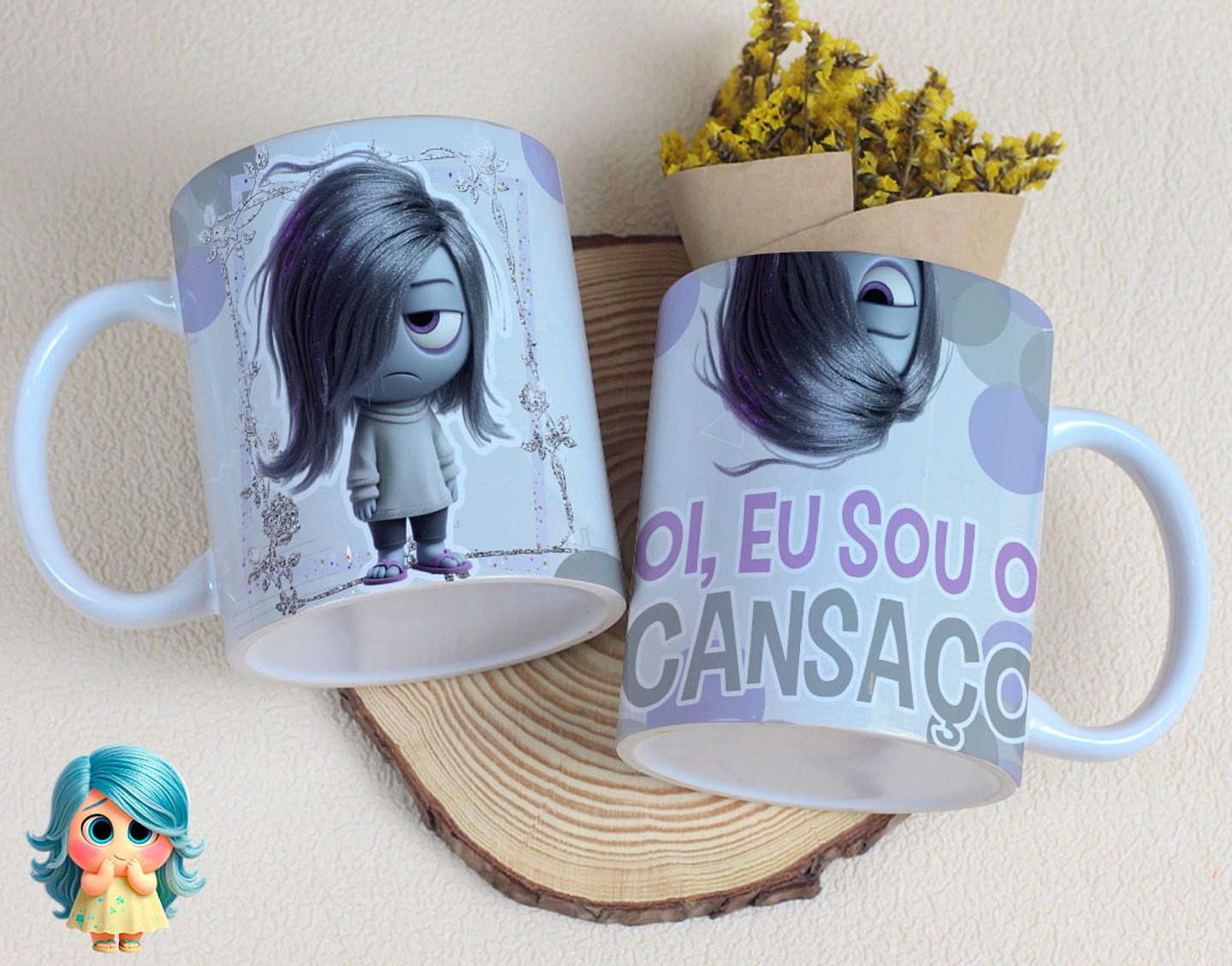 16 Artes para Caneca Divertidamente Sentimentos Arquivo Editável  13