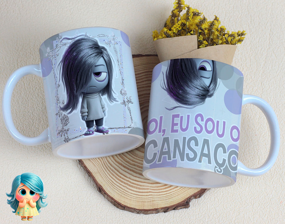 16 Artes para Caneca Divertidamente Sentimentos Arquivo Editável  13