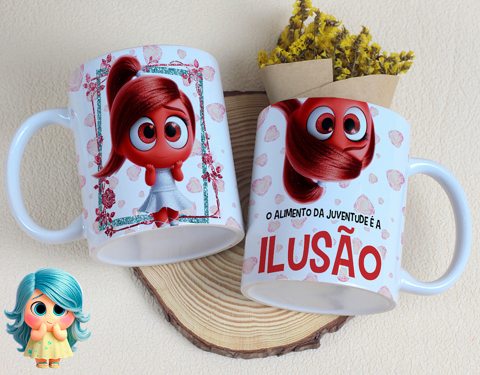 16 Artes para Caneca Divertidamente Sentimentos Arquivo Editável  16