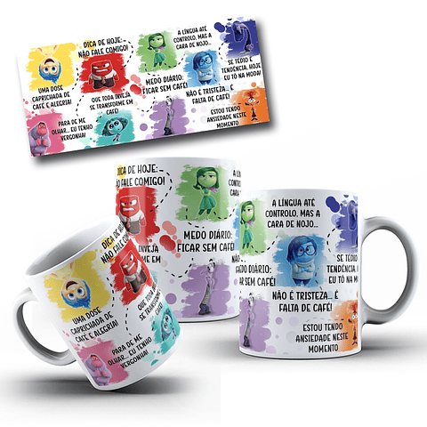 3 Artes para Caneca Divertidamente Arquivo em Jpg