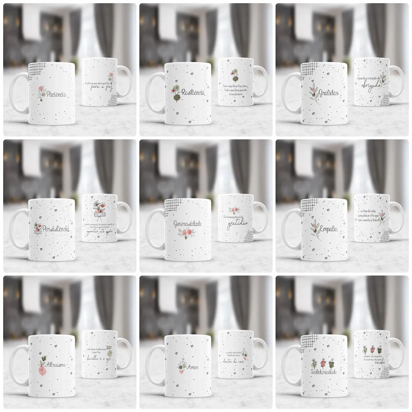 10 Artes Caneca Frases Positividade Arquivo Editável  1
