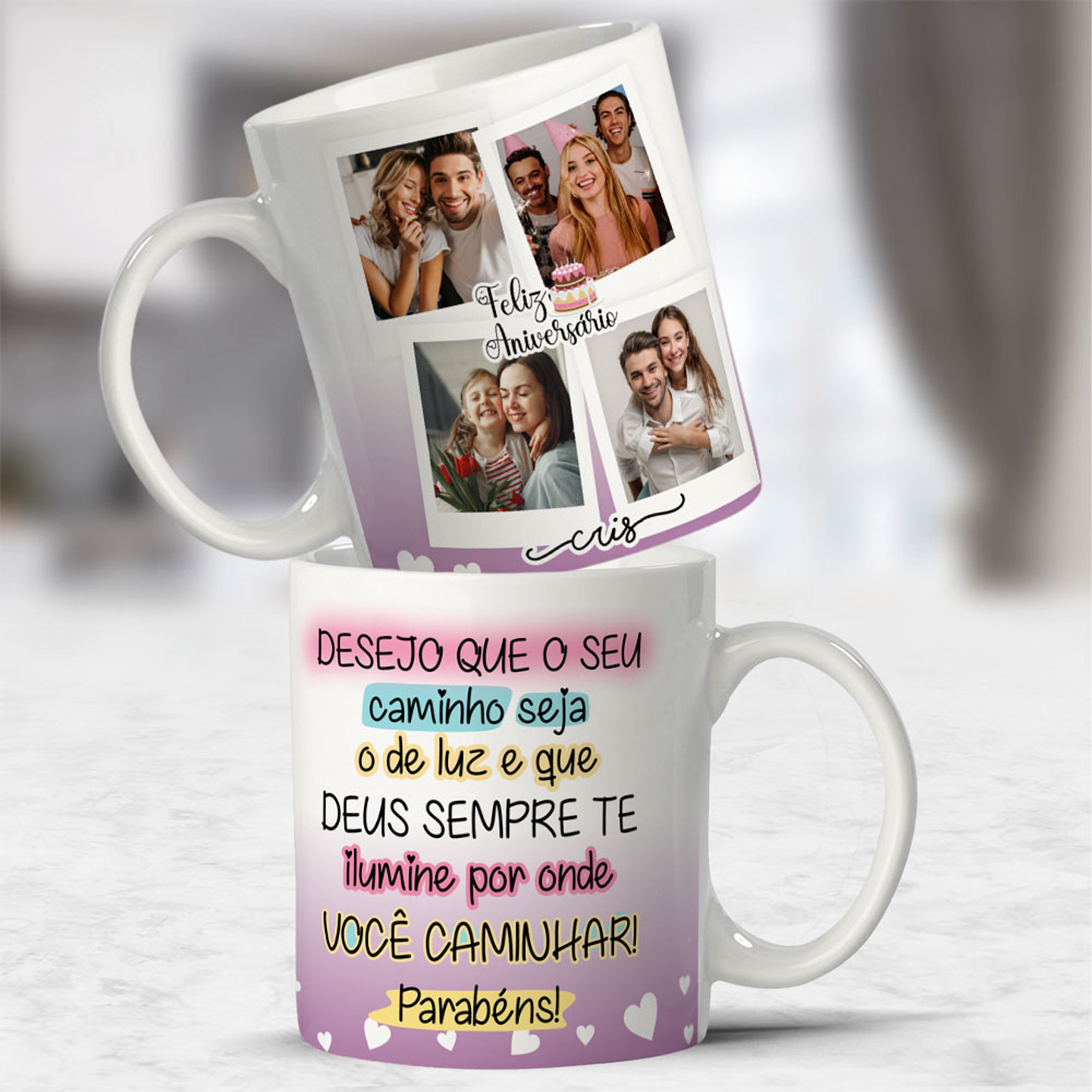 10 Artes para Caneca Feliz Aniversário com Foto Arquivo Editável  6