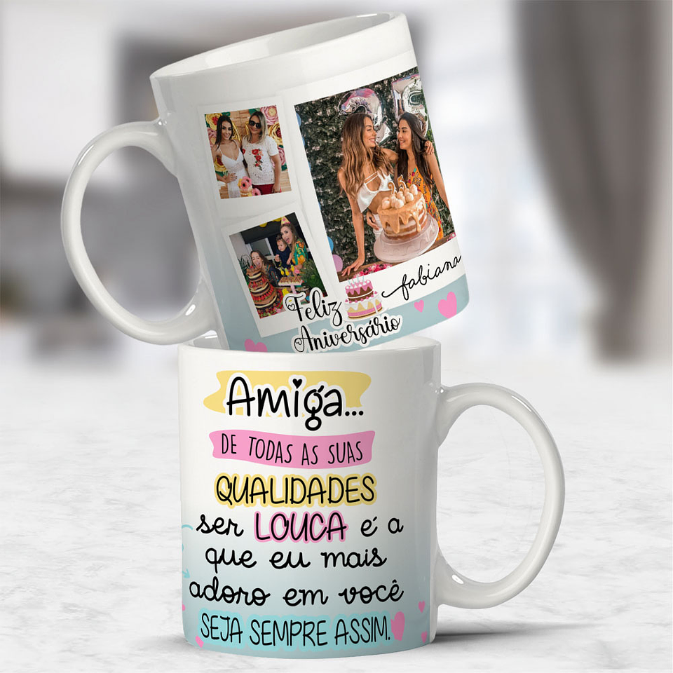 10 Artes para Caneca Feliz Aniversário com Foto Arquivo Editável  8