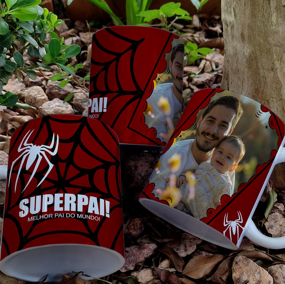 8 Artes para Caneca Dia dos Pais Herois Arquivo Editável 3