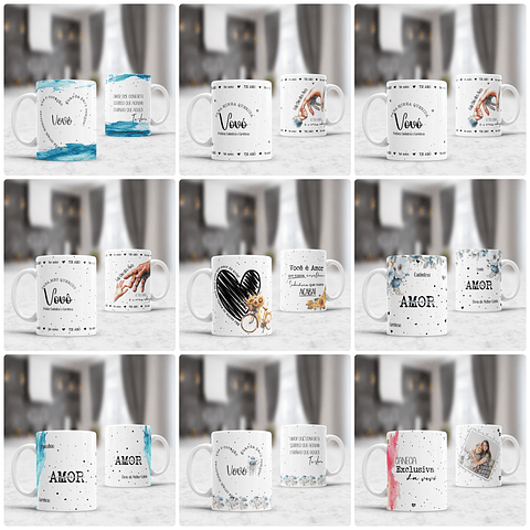 21 Artes para Caneca Dia dos Avós Arquivo Editável