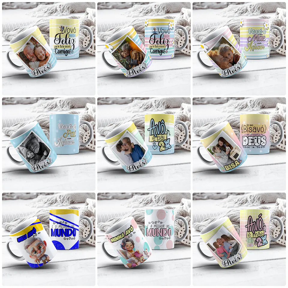 40 Artes para Caneca e Azulejo Dia dos Avós Arquivo Editável 1
