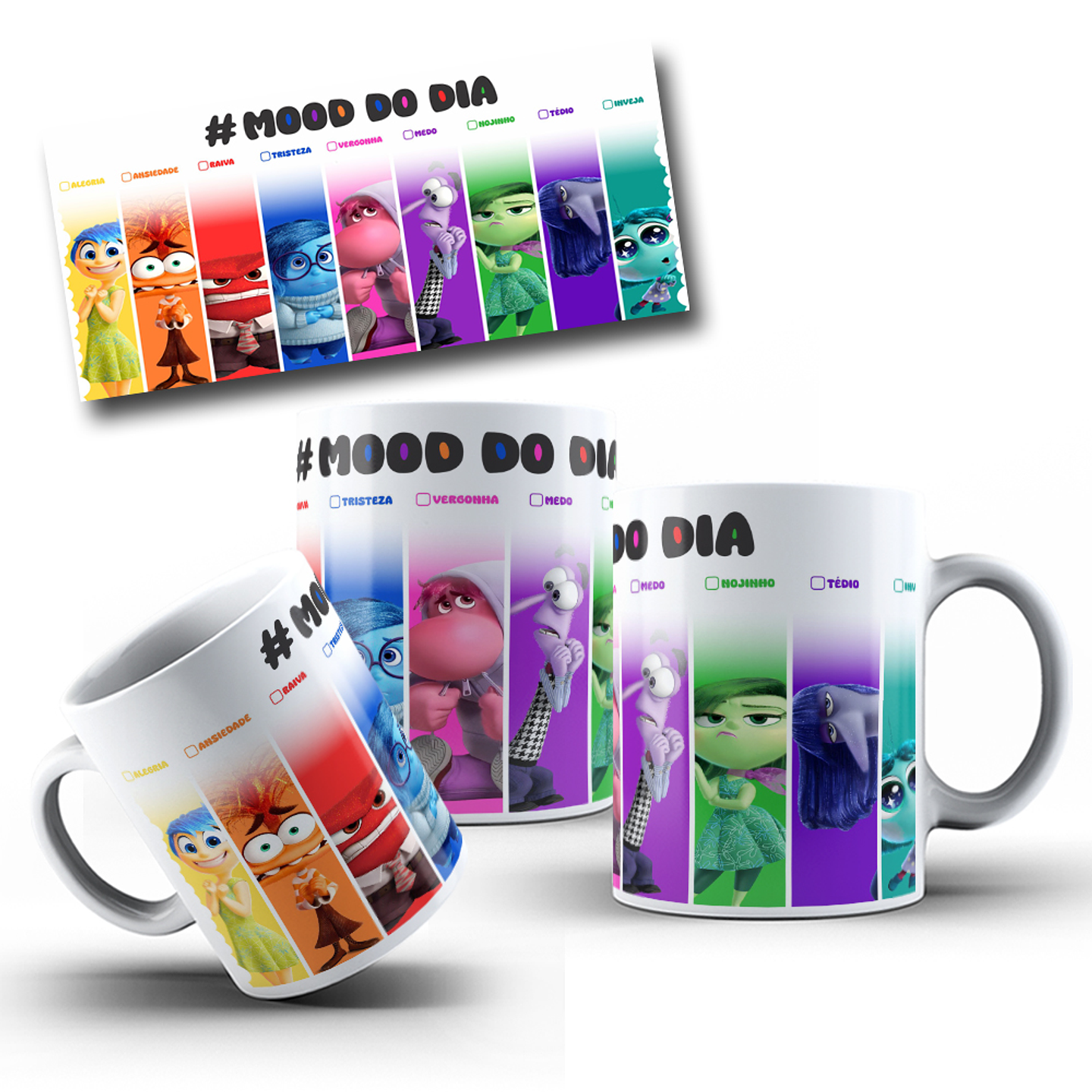 Arte para Caneca Divertidamente Dias da Semana Arquivo em Jpg 1