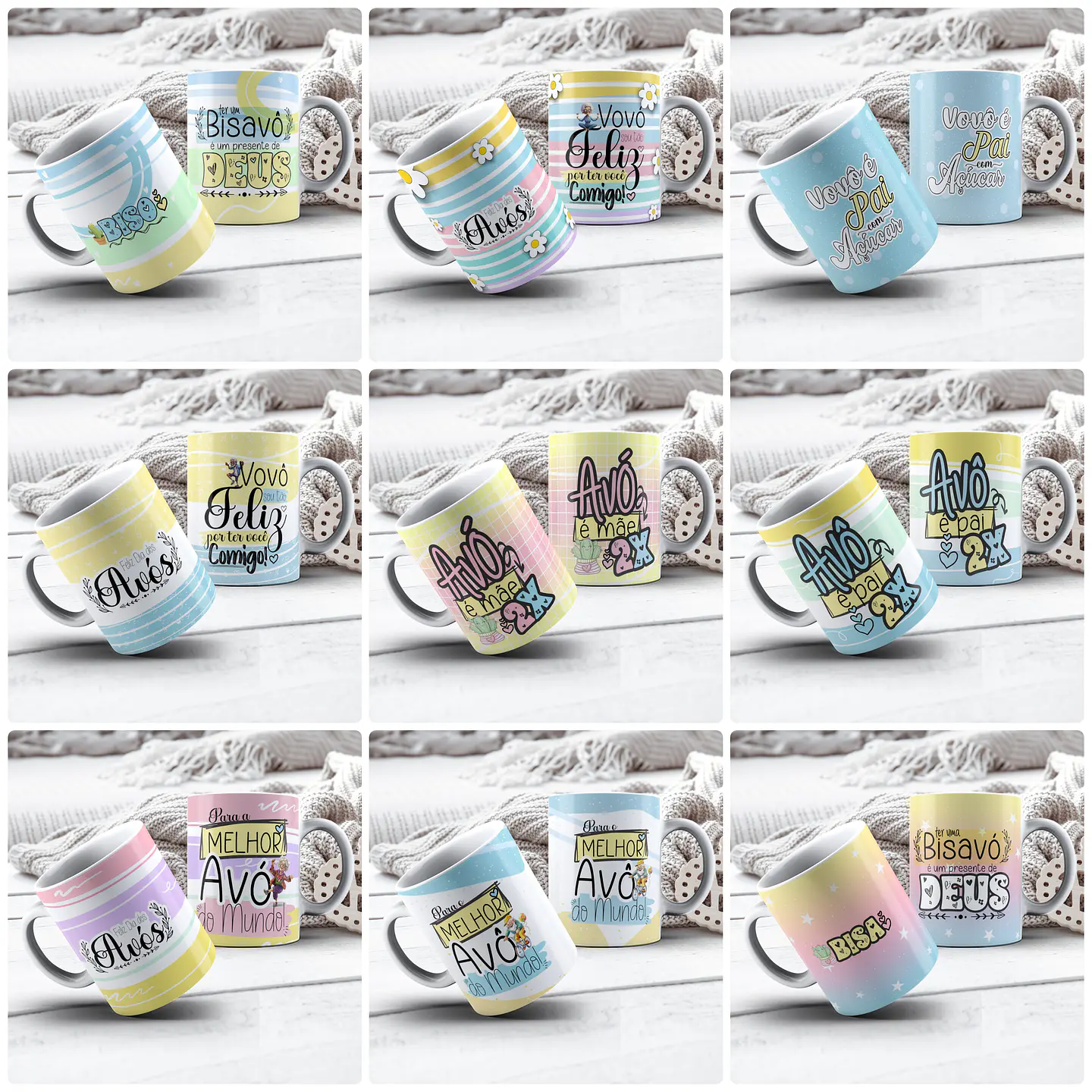 40 Artes para Caneca e Azulejo Dia dos Avós Arquivo Editável 3
