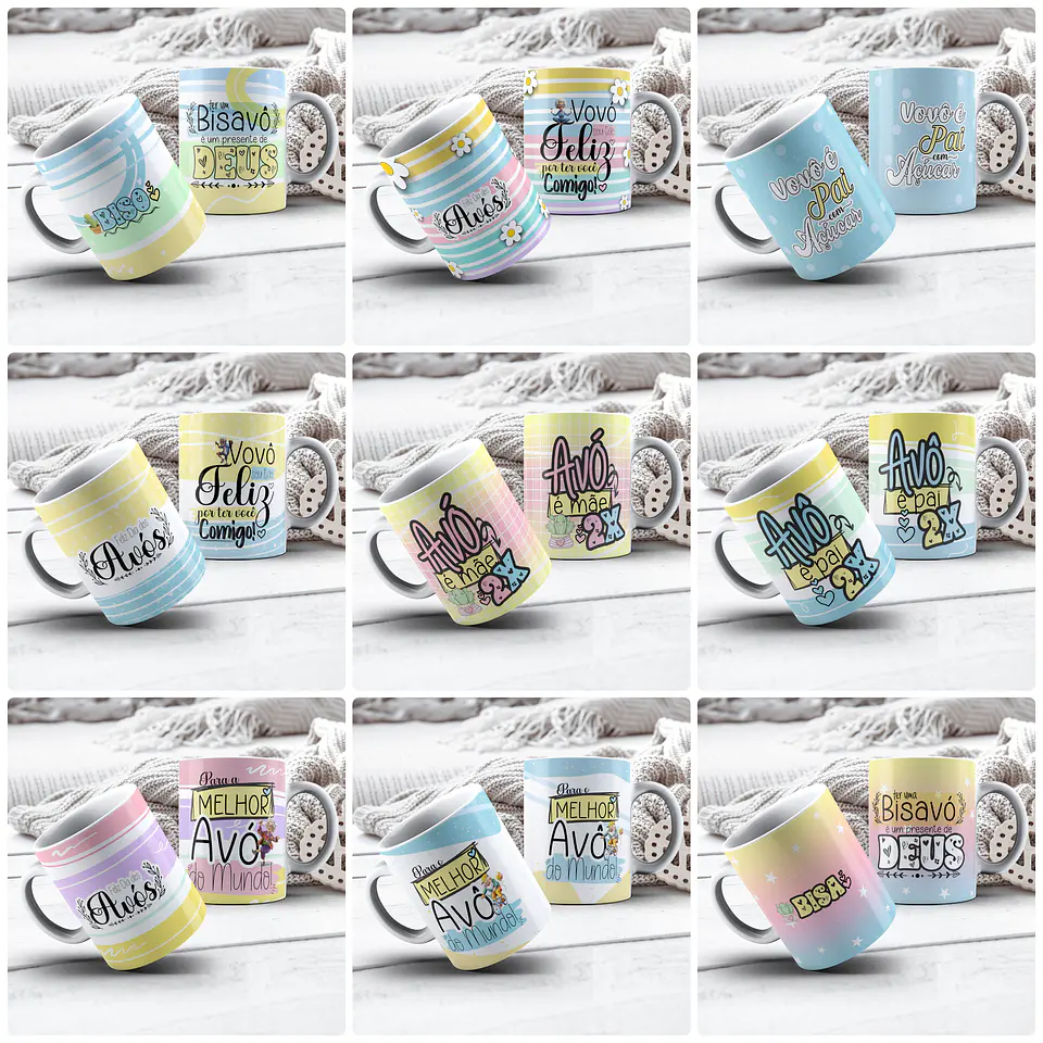 40 Artes para Caneca e Azulejo Dia dos Avós Arquivo Editável 3