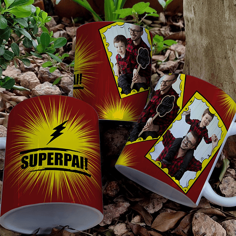 8 Artes para Caneca Dia dos Pais Herois Arquivo Editável