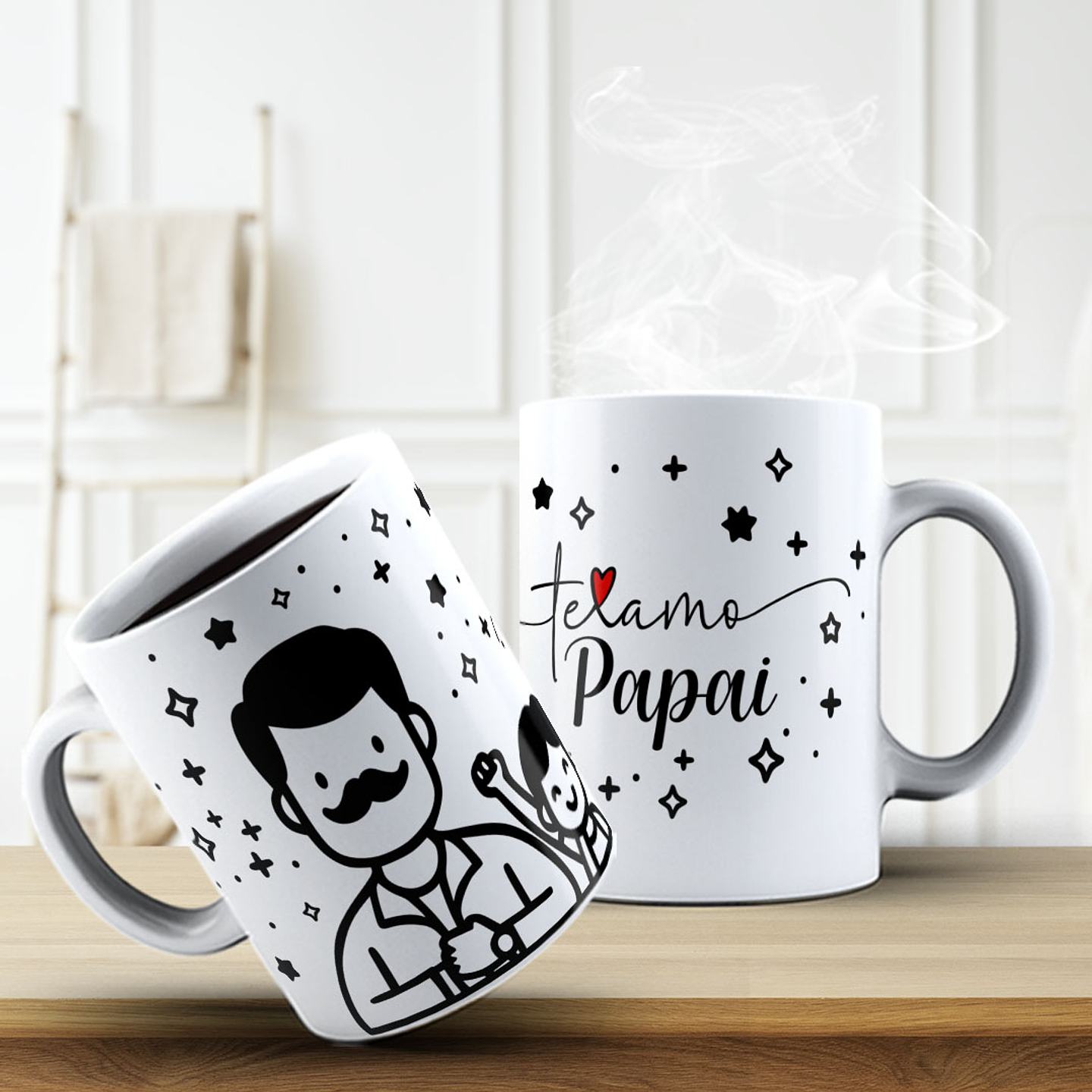 10 Artes Caneca Dia dos Pais Minimalista Arquivo Editável  5