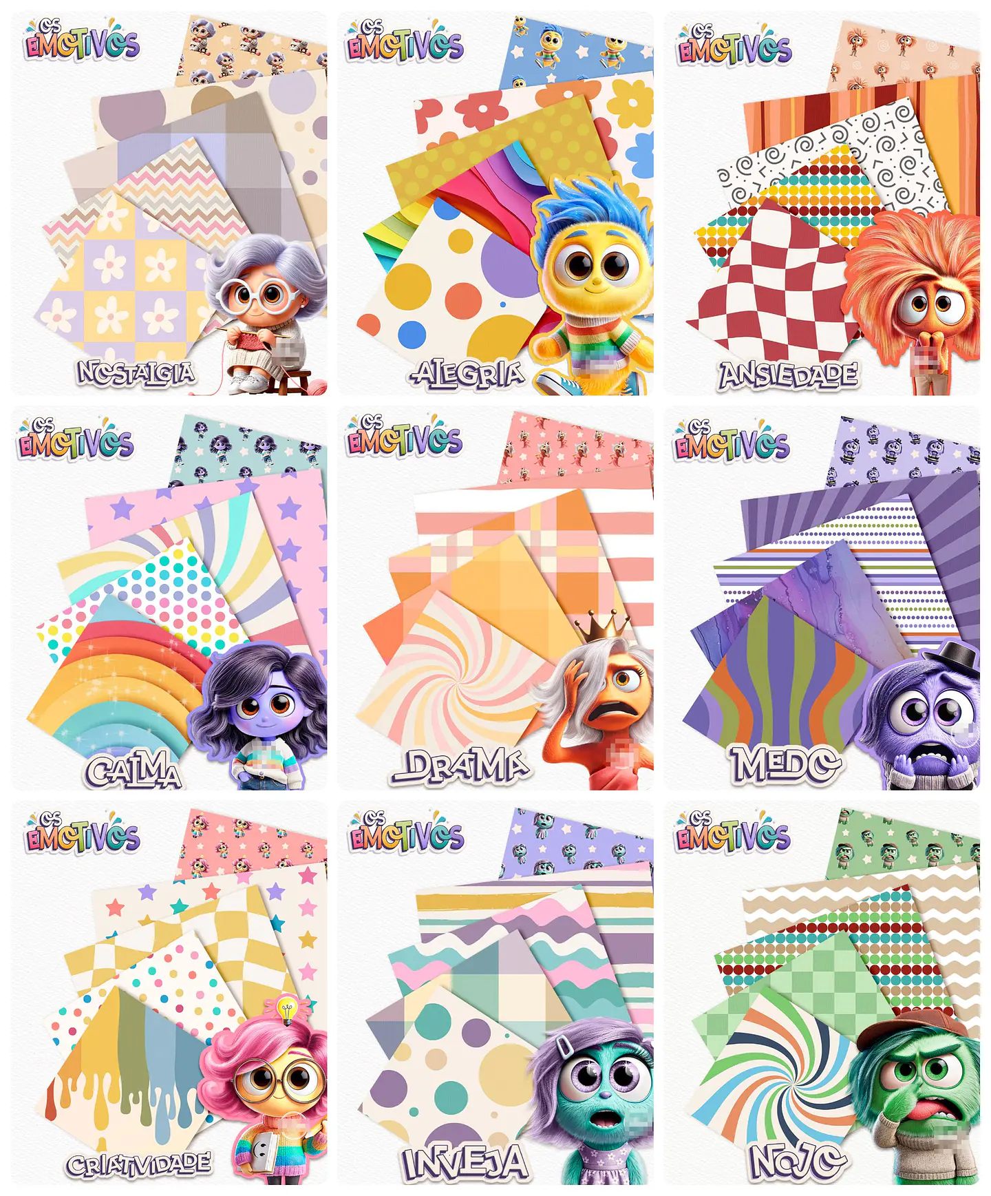 Arquivo para Encadernação Emotivos Divertidamente 2 em Png 3