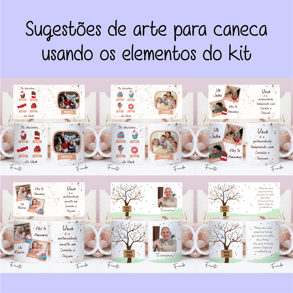 Artes para Caneca Dia dos Avós Meus Netinhos em Linhas Arquivo Png 4