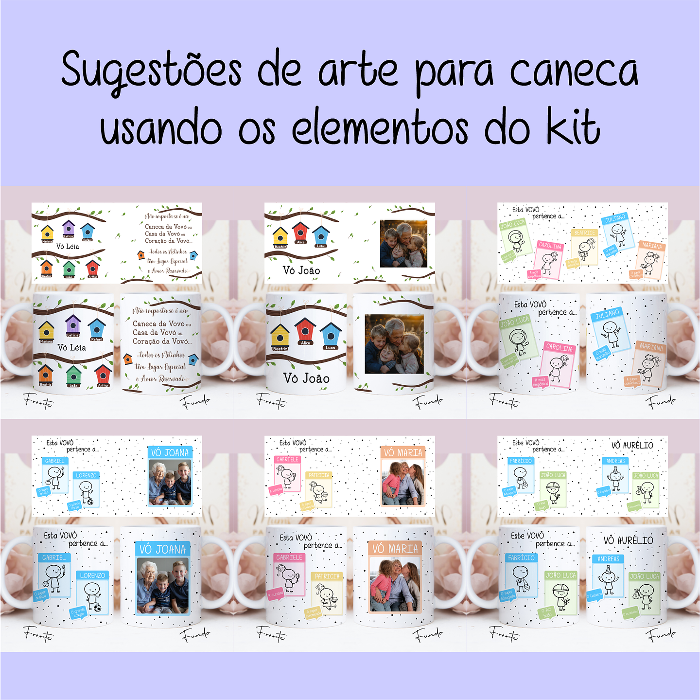 Artes para Caneca Dia dos Avós Meus Netinhos em Linhas Arquivo Png 5