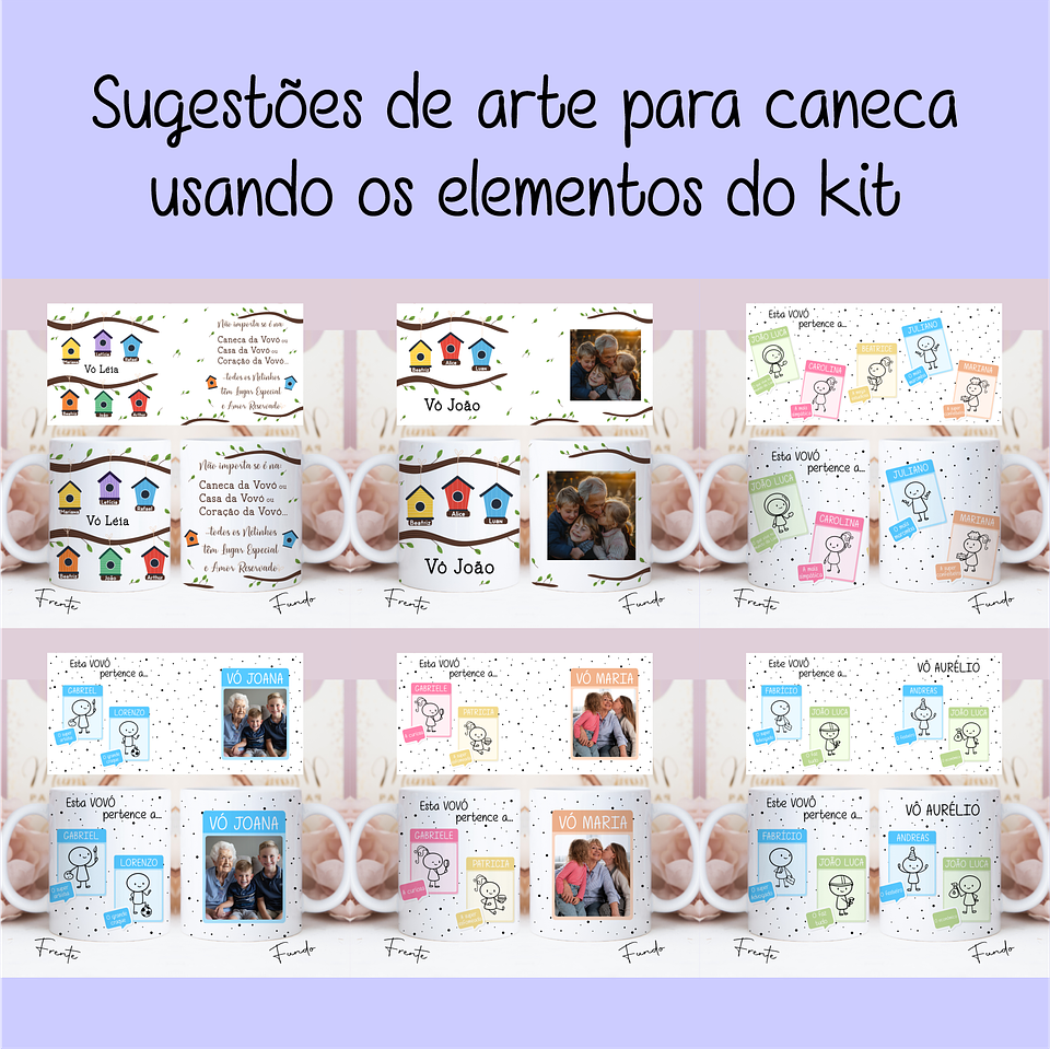 Artes para Caneca Dia dos Avós Meus Netinhos em Linhas Arquivo Png 5