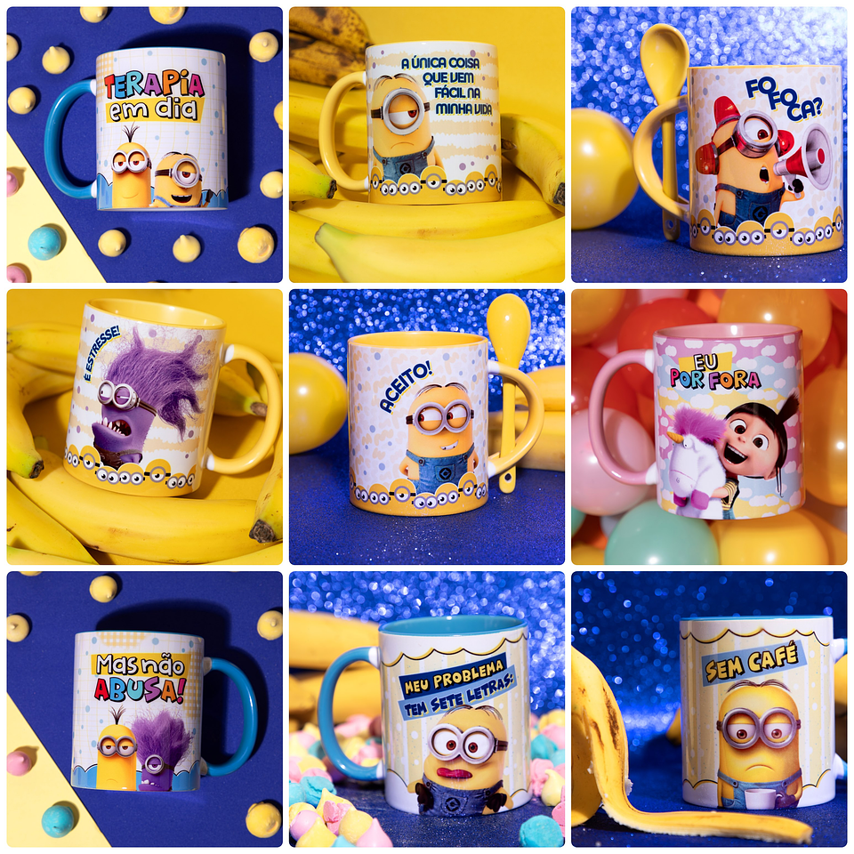 20 Artes para Caneca Meu Malvado Favorito Minions 4 Arquivos em Jpg 1