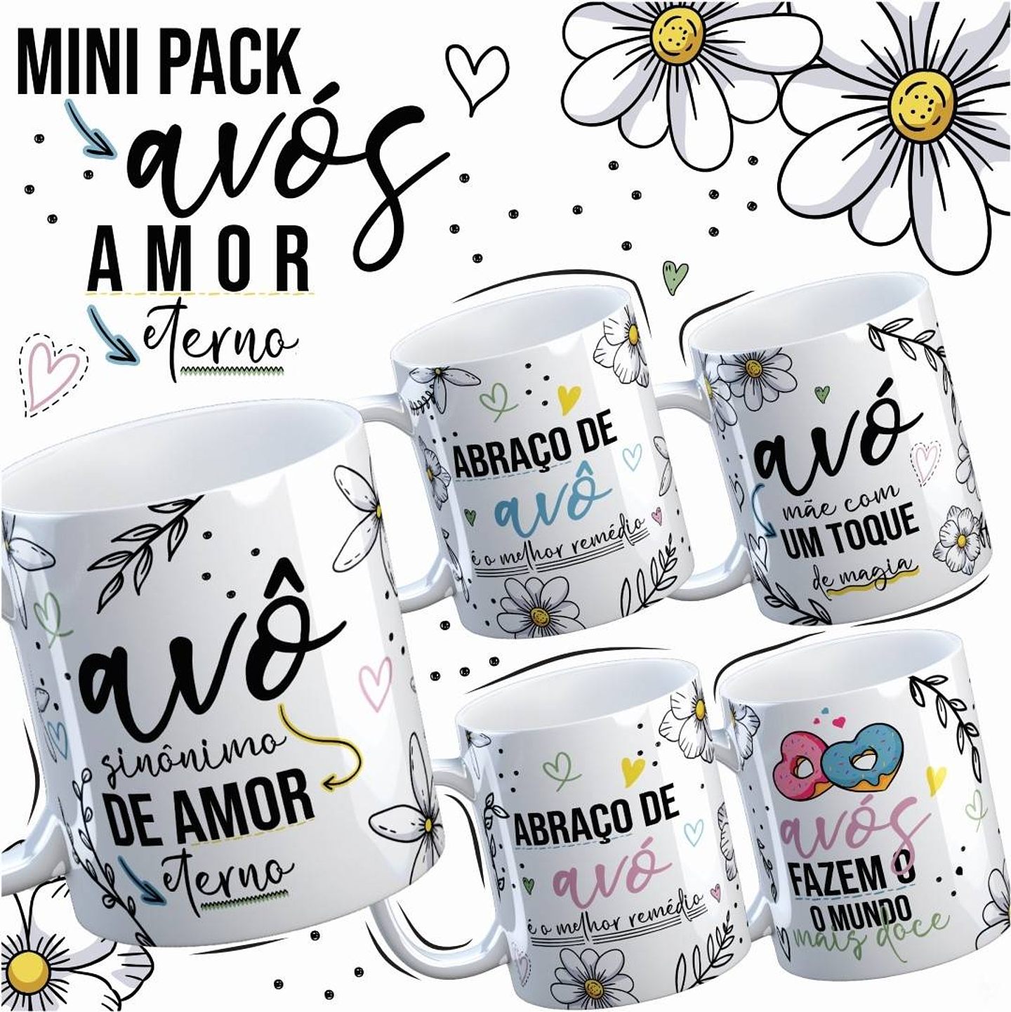 5 Artes para Caneca Dia dos Avós Arquivo Editável 1