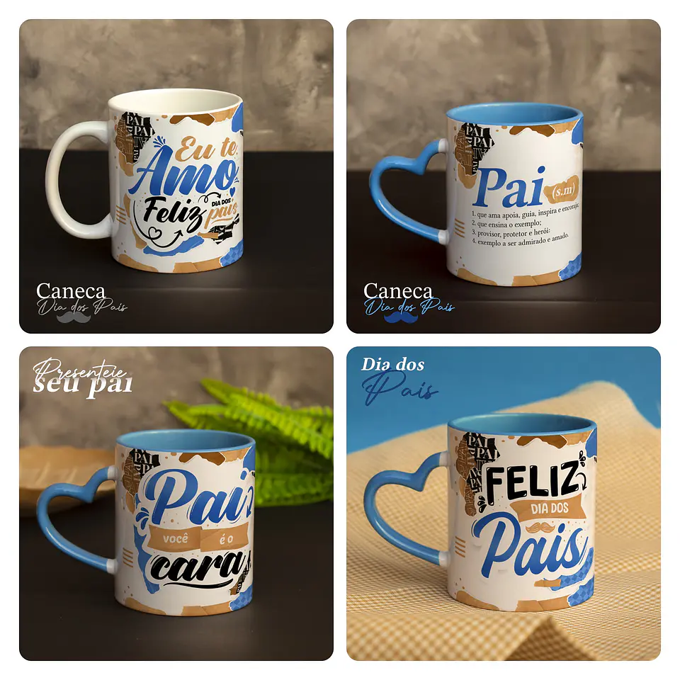 34 Artes para Caneca Dia dos Pais Alfabeto Arquivos Sublimação 5