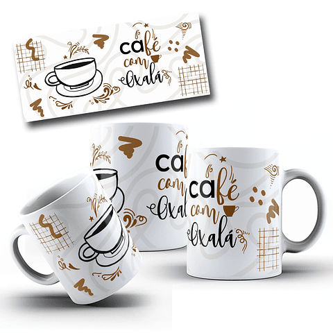 6 Artes para Caneca Café com Oxalá Arquivo em Jpg