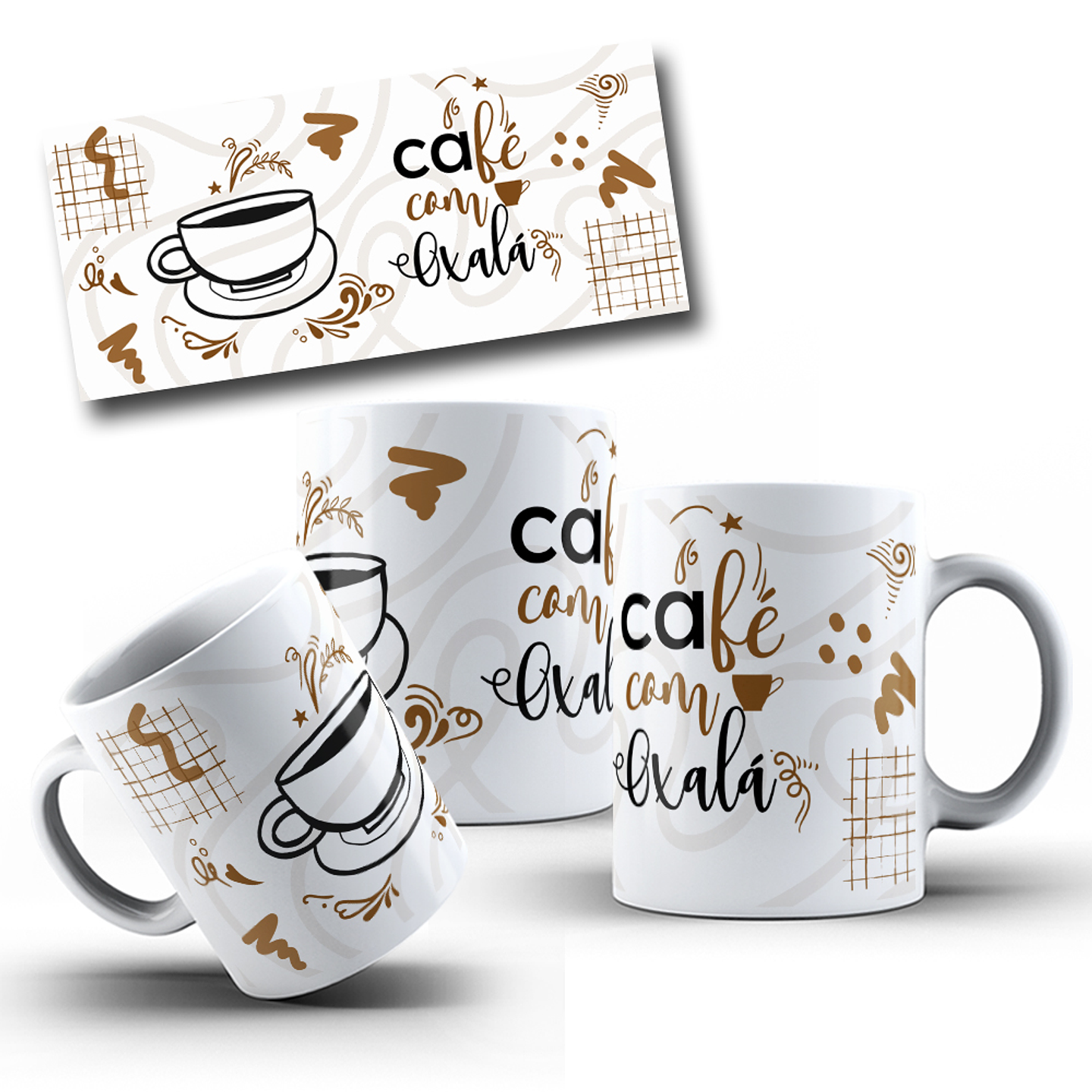 6 Artes para Caneca Café com Oxalá Arquivo em Jpg 1