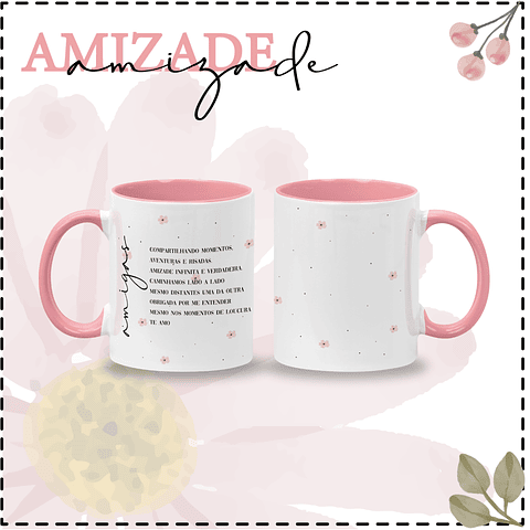 8 Artes para Caneca Amizade Arquivo Editável