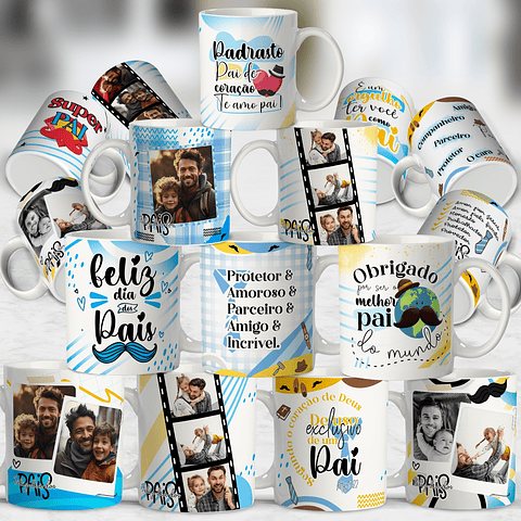 14 Artes para Caneca Dia dos Pais Arquivo Editável