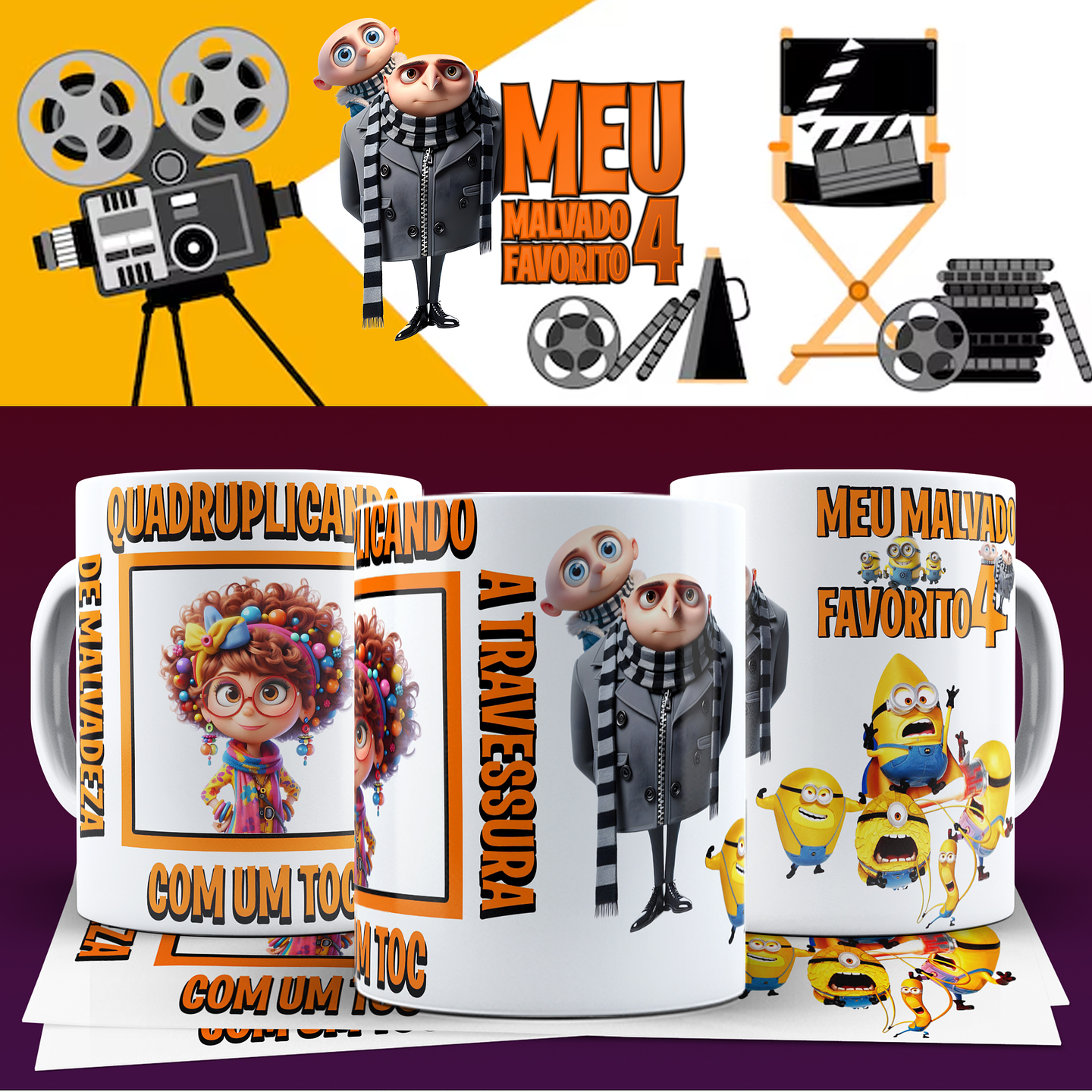 10 Artes para Caneca Meu Malvado Favorito Arquivo em Png 3