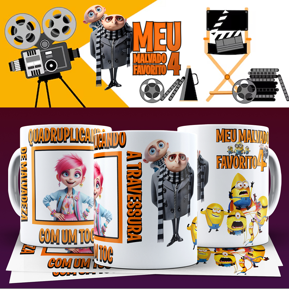 10 Artes para Caneca Meu Malvado Favorito Arquivo em Png 4