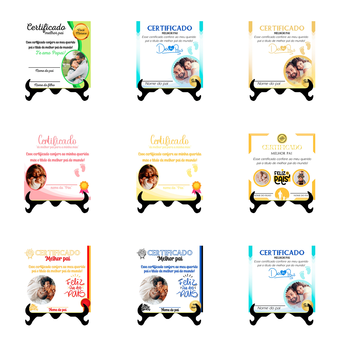 18 Artes para Caneca e Azulejo Dia dos Pais Certificado Melhor Pai Arquivo em Jpg 2