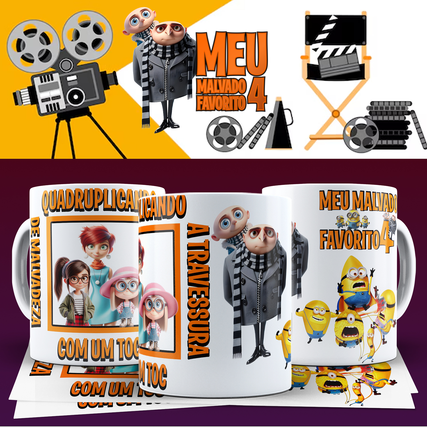 10 Artes para Caneca Meu Malvado Favorito Arquivo em Png 5