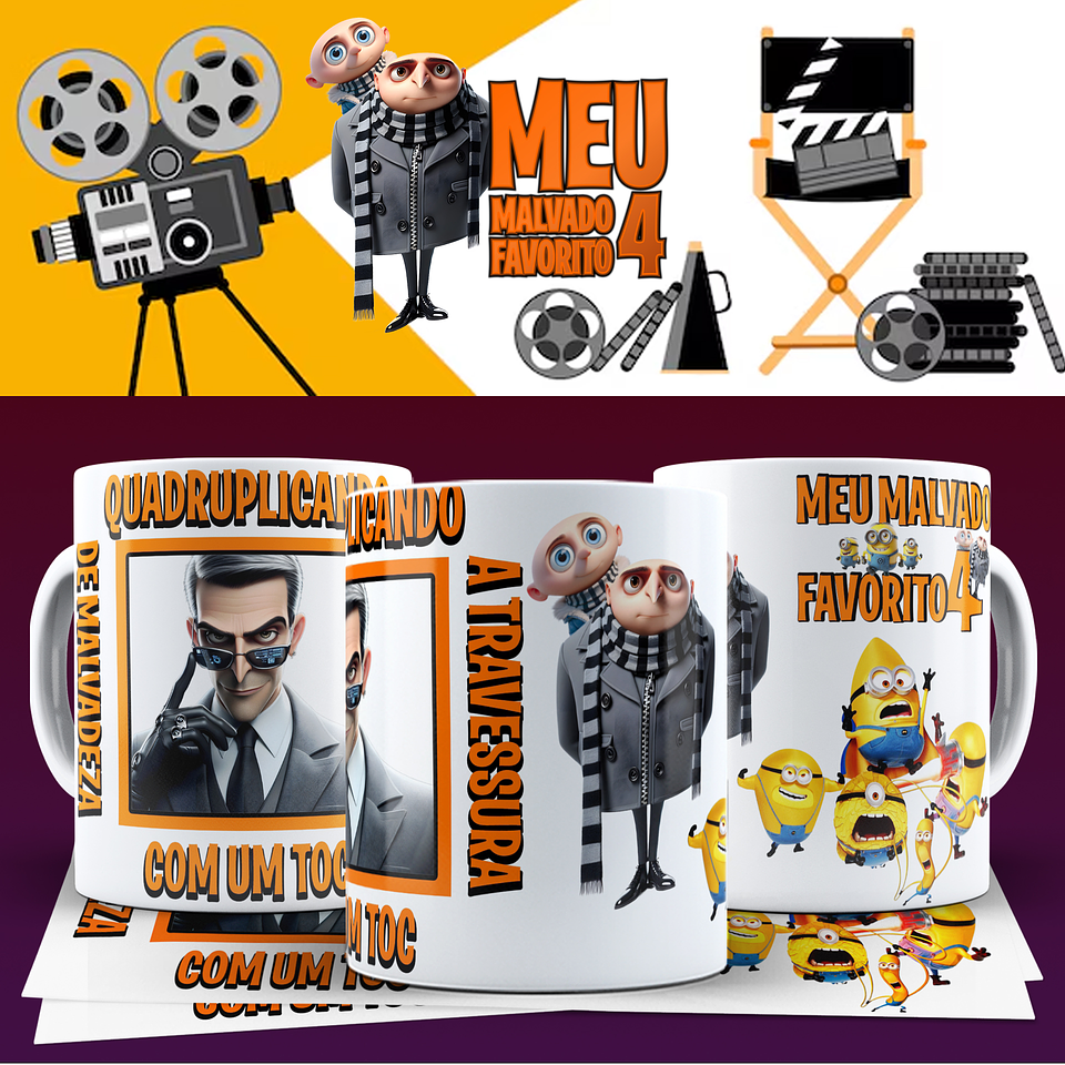 10 Artes para Caneca Meu Malvado Favorito Arquivo em Png 7