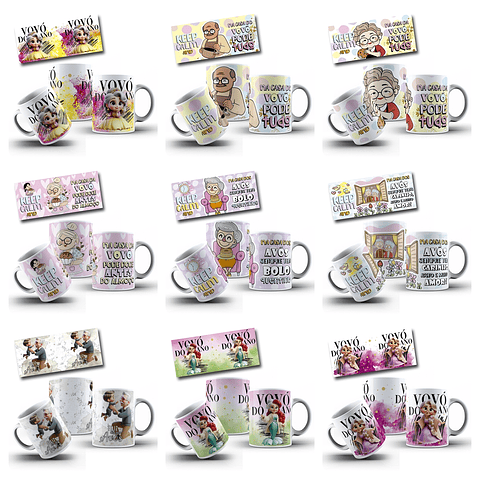 30 Artes para Caneca Dia dos Avós Arquivo Editável