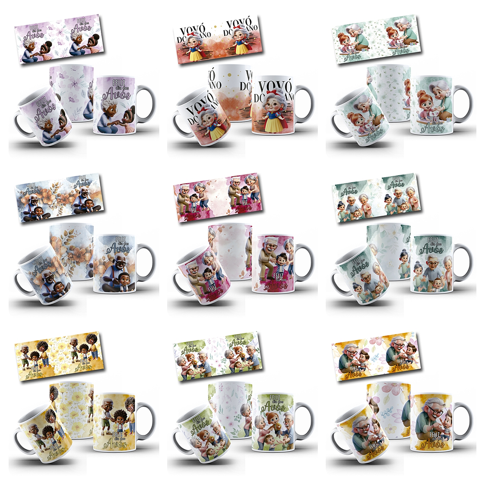 30 Artes para Caneca Dia dos Avós Arquivo Editável 2