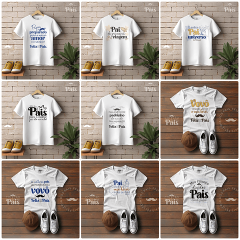 36 Artes para Caneca Azulejo e Camisa Dia dos Pais Arquivo Editável 