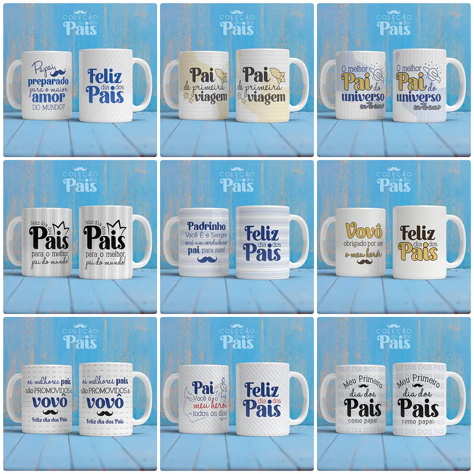 36 Artes para Caneca Azulejo e Camisa Dia dos Pais Arquivo Editável  3