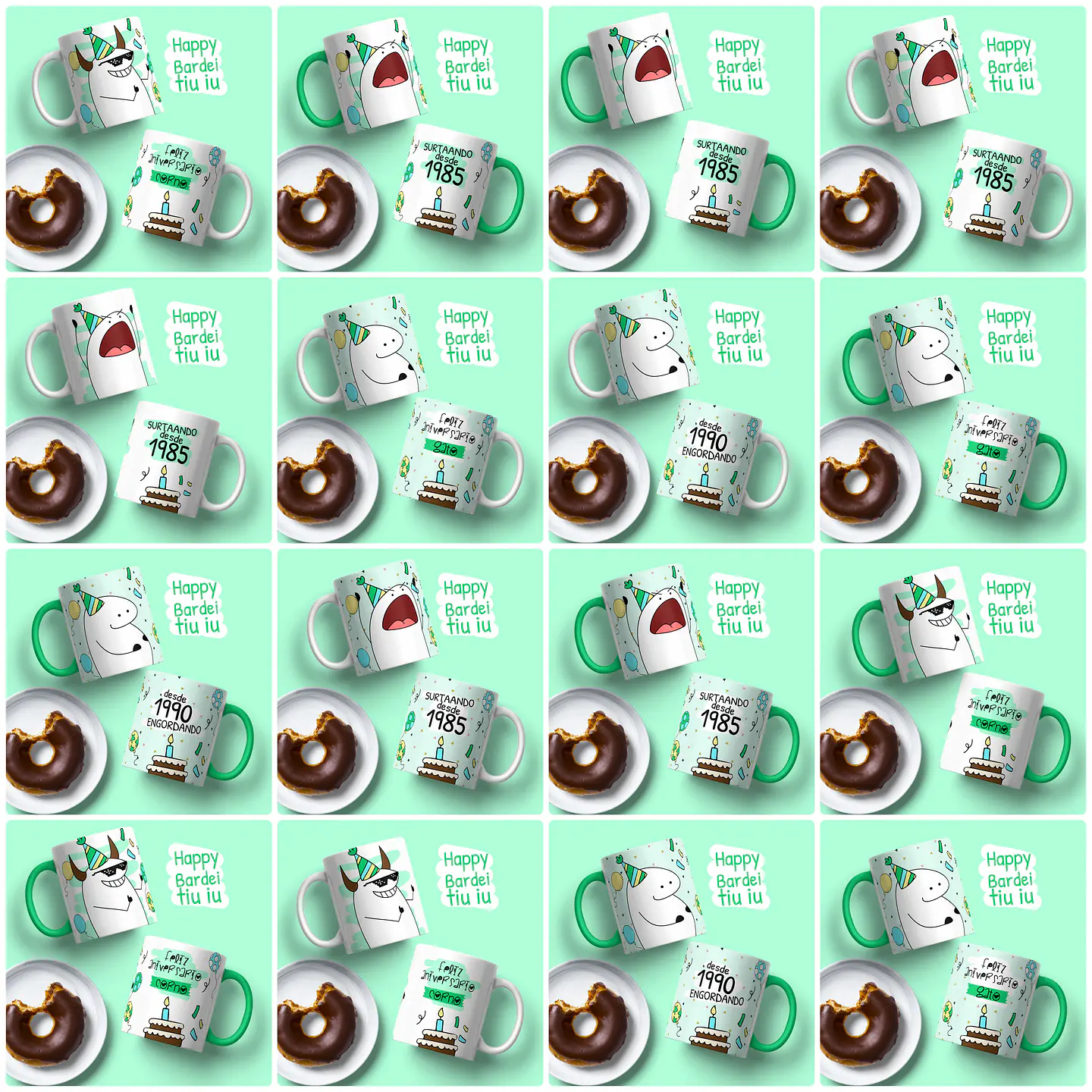 51 Artes para Caneca Flork Aniversário Arquivo Editável 6