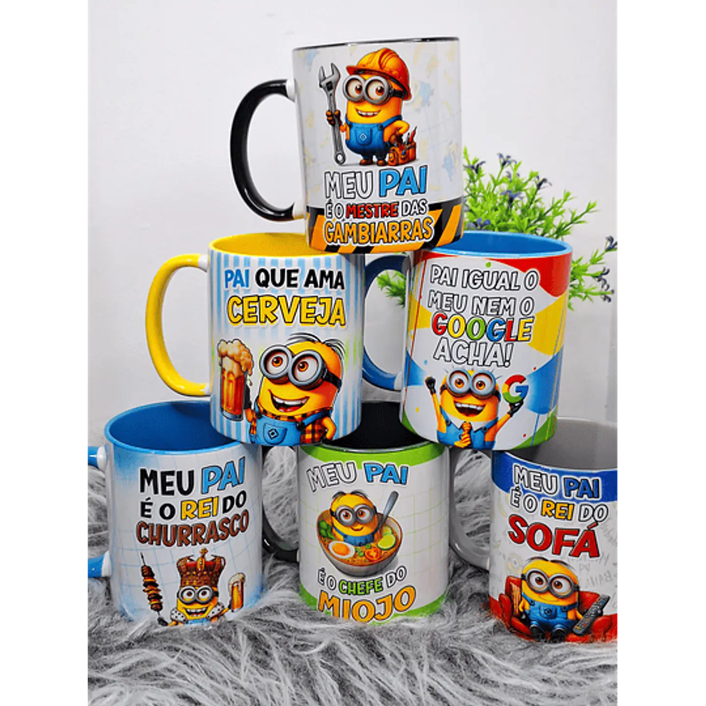 12 Artes para Caneca Minions Divertido Dia dos Pais Arquivo em Jpg  1