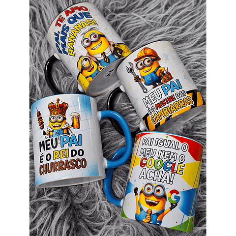 12 Artes para Caneca Minions Divertido Dia dos Pais Arquivo em Jpg 